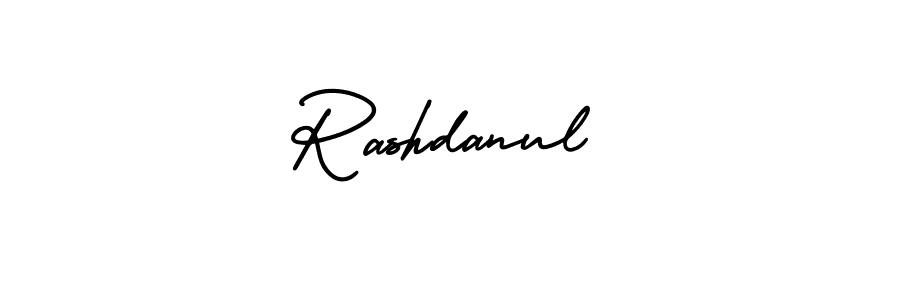 How to make Rashdanul signature? AmerikaSignatureDemo-Regular is a professional autograph style. Create handwritten signature for Rashdanul name. Rashdanul signature style 3 images and pictures png