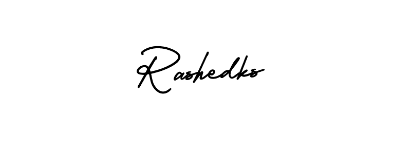 Create a beautiful signature design for name Rashedks. With this signature (AmerikaSignatureDemo-Regular) fonts, you can make a handwritten signature for free. Rashedks signature style 3 images and pictures png