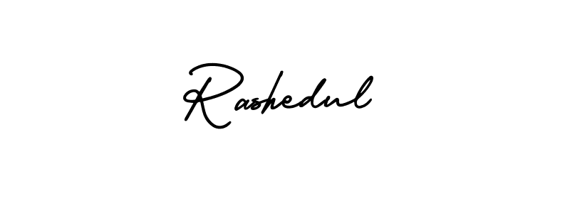 Rashedul stylish signature style. Best Handwritten Sign (AmerikaSignatureDemo-Regular) for my name. Handwritten Signature Collection Ideas for my name Rashedul. Rashedul signature style 3 images and pictures png
