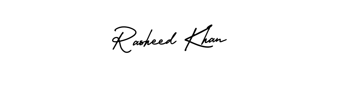 How to make Rasheed Khan name signature. Use AmerikaSignatureDemo-Regular style for creating short signs online. This is the latest handwritten sign. Rasheed Khan signature style 3 images and pictures png