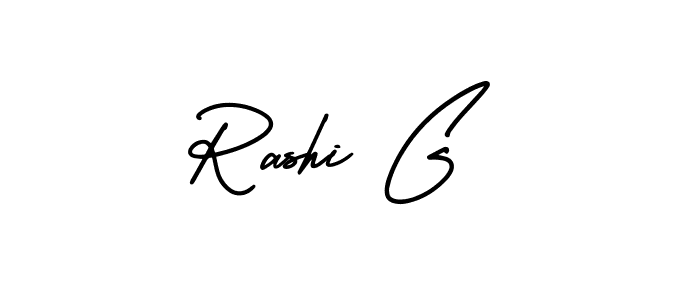 Use a signature maker to create a handwritten signature online. With this signature software, you can design (AmerikaSignatureDemo-Regular) your own signature for name Rashi G. Rashi G signature style 3 images and pictures png