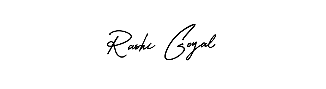 The best way (AmerikaSignatureDemo-Regular) to make a short signature is to pick only two or three words in your name. The name Rashi Goyal include a total of six letters. For converting this name. Rashi Goyal signature style 3 images and pictures png
