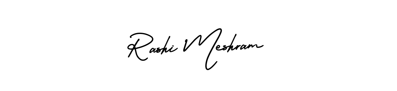 How to make Rashi Meshram name signature. Use AmerikaSignatureDemo-Regular style for creating short signs online. This is the latest handwritten sign. Rashi Meshram signature style 3 images and pictures png