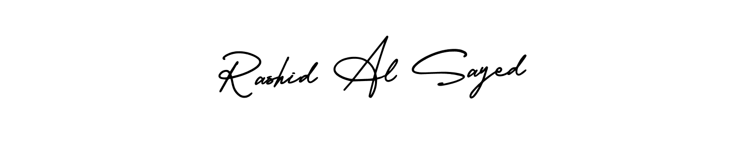 How to make Rashid Al Sayed signature? AmerikaSignatureDemo-Regular is a professional autograph style. Create handwritten signature for Rashid Al Sayed name. Rashid Al Sayed signature style 3 images and pictures png