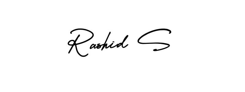 Make a beautiful signature design for name Rashid S. With this signature (AmerikaSignatureDemo-Regular) style, you can create a handwritten signature for free. Rashid S signature style 3 images and pictures png