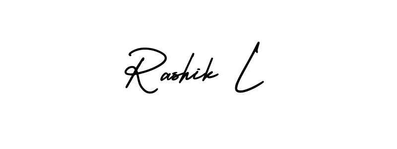 Also we have Rashik L name is the best signature style. Create professional handwritten signature collection using AmerikaSignatureDemo-Regular autograph style. Rashik L signature style 3 images and pictures png