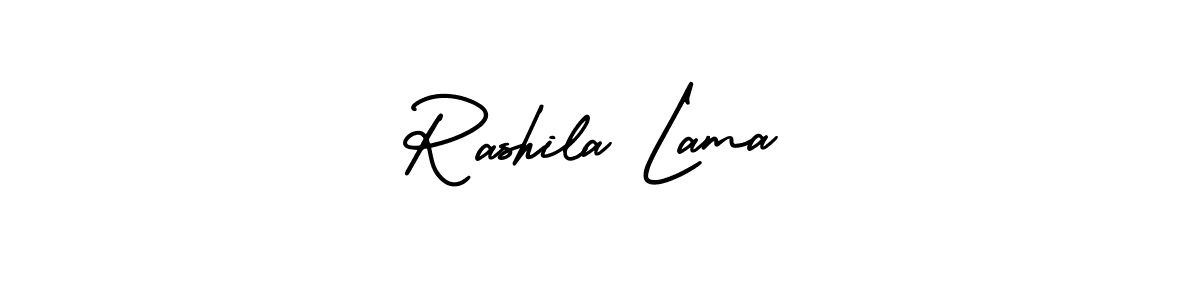 Design your own signature with our free online signature maker. With this signature software, you can create a handwritten (AmerikaSignatureDemo-Regular) signature for name Rashila Lama. Rashila Lama signature style 3 images and pictures png