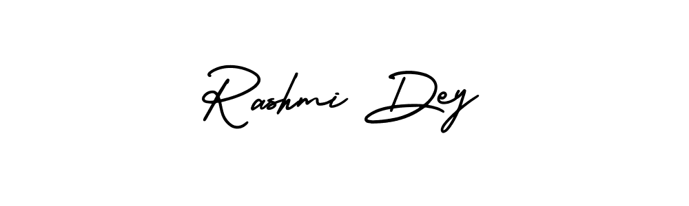 The best way (AmerikaSignatureDemo-Regular) to make a short signature is to pick only two or three words in your name. The name Rashmi Dey include a total of six letters. For converting this name. Rashmi Dey signature style 3 images and pictures png