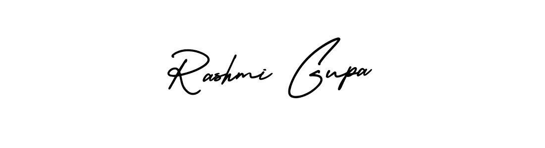 The best way (AmerikaSignatureDemo-Regular) to make a short signature is to pick only two or three words in your name. The name Rashmi Gupa include a total of six letters. For converting this name. Rashmi Gupa signature style 3 images and pictures png