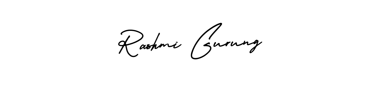 How to make Rashmi Gurung signature? AmerikaSignatureDemo-Regular is a professional autograph style. Create handwritten signature for Rashmi Gurung name. Rashmi Gurung signature style 3 images and pictures png