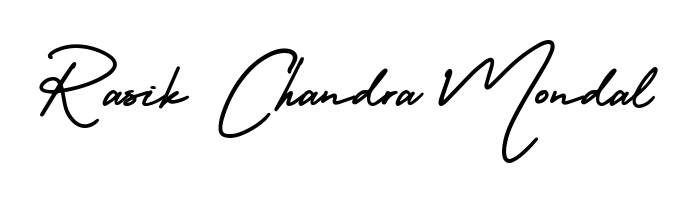 Designed for modern professionals: Rasik Chandra Mondal name signature crafted with AmerikaSignatureDemo-Regular script. Ready for digital PDF workflows. Rasik Chandra Mondal signature style 3 images and pictures png
