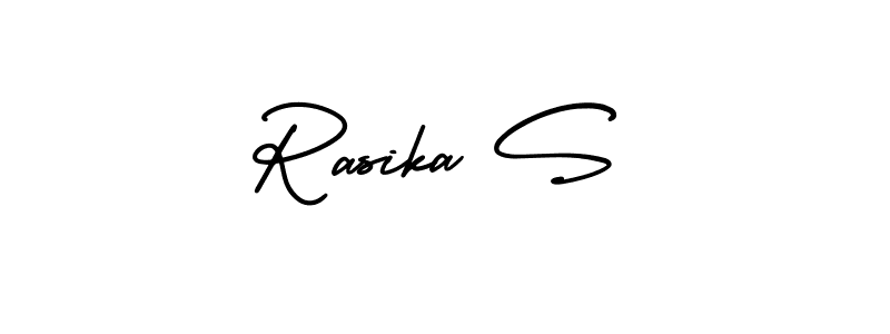 Similarly AmerikaSignatureDemo-Regular is the best handwritten signature design. Signature creator online .You can use it as an online autograph creator for name Rasika S. Rasika S signature style 3 images and pictures png