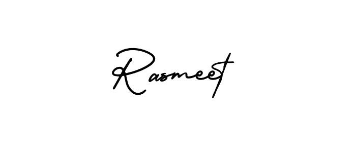 How to make Rasmeet name signature. Use AmerikaSignatureDemo-Regular style for creating short signs online. This is the latest handwritten sign. Rasmeet signature style 3 images and pictures png