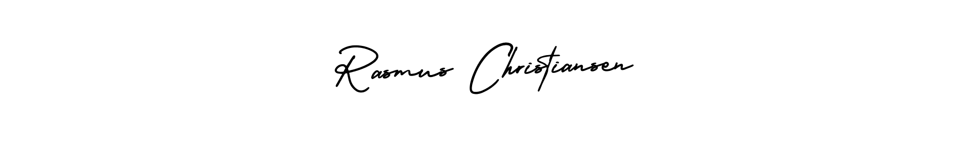 You should practise on your own different ways (AmerikaSignatureDemo-Regular) to write your name (Rasmus Christiansen) in signature. don't let someone else do it for you. Rasmus Christiansen signature style 3 images and pictures png