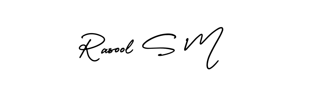 Design your own signature with our free online signature maker. With this signature software, you can create a handwritten (AmerikaSignatureDemo-Regular) signature for name Rasool S M. Rasool S M signature style 3 images and pictures png