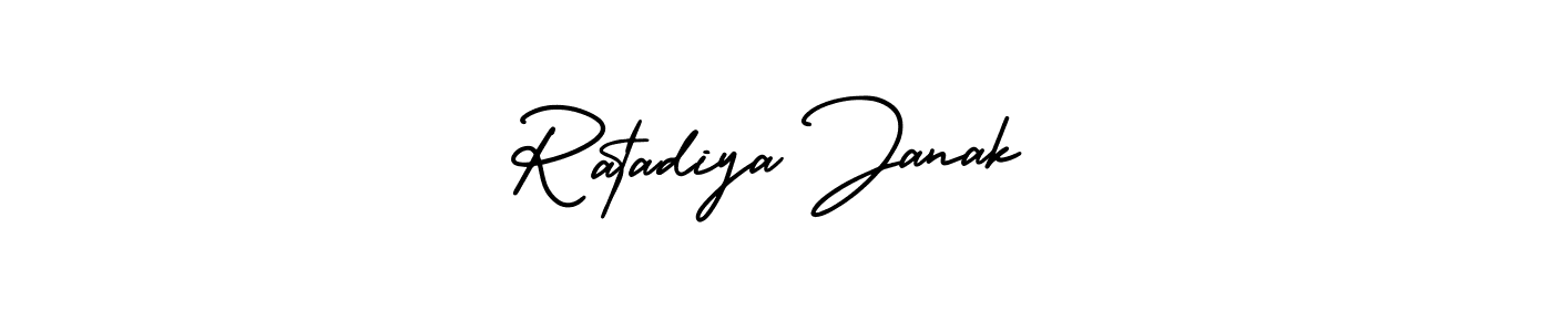 How to make Ratadiya Janak name signature. Use AmerikaSignatureDemo-Regular style for creating short signs online. This is the latest handwritten sign. Ratadiya Janak signature style 3 images and pictures png