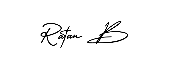 How to make Ratan B name signature. Use AmerikaSignatureDemo-Regular style for creating short signs online. This is the latest handwritten sign. Ratan B signature style 3 images and pictures png