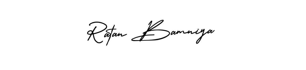 Create a beautiful signature design for name Ratan Bamniya. With this signature (AmerikaSignatureDemo-Regular) fonts, you can make a handwritten signature for free. Ratan Bamniya signature style 3 images and pictures png