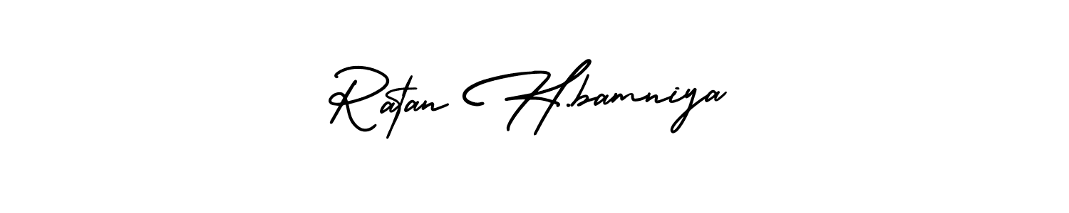 You can use this online signature creator to create a handwritten signature for the name Ratan H.bamniya. This is the best online autograph maker. Ratan H.bamniya signature style 3 images and pictures png