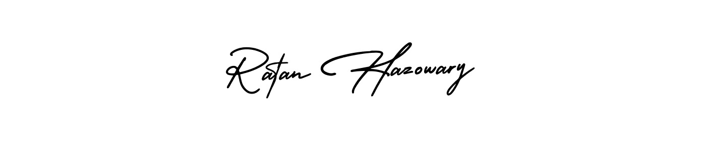 Ratan Hazowary stylish signature style. Best Handwritten Sign (AmerikaSignatureDemo-Regular) for my name. Handwritten Signature Collection Ideas for my name Ratan Hazowary. Ratan Hazowary signature style 3 images and pictures png