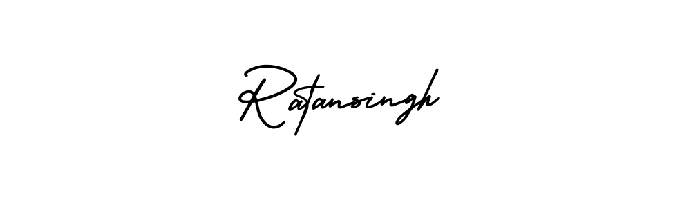 You should practise on your own different ways (AmerikaSignatureDemo-Regular) to write your name (Ratansingh) in signature. don't let someone else do it for you. Ratansingh signature style 3 images and pictures png