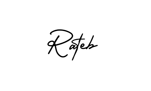 Rateb stylish signature style. Best Handwritten Sign (AmerikaSignatureDemo-Regular) for my name. Handwritten Signature Collection Ideas for my name Rateb. Rateb signature style 3 images and pictures png