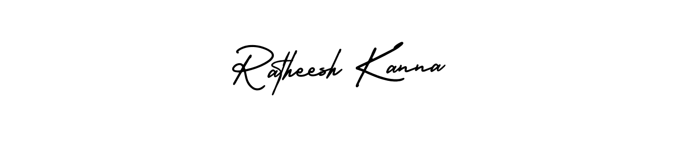 You should practise on your own different ways (AmerikaSignatureDemo-Regular) to write your name (Ratheesh Kanna) in signature. don't let someone else do it for you. Ratheesh Kanna signature style 3 images and pictures png