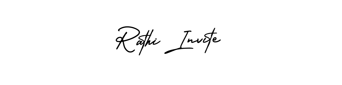 How to make Rathi Invite name signature. Use AmerikaSignatureDemo-Regular style for creating short signs online. This is the latest handwritten sign. Rathi Invite signature style 3 images and pictures png