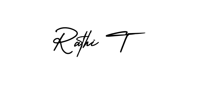 How to make Rathi T signature? AmerikaSignatureDemo-Regular is a professional autograph style. Create handwritten signature for Rathi T name. Rathi T signature style 3 images and pictures png