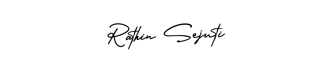 This is the best signature style for the Rathin Sejuti name. Also you like these signature font (AmerikaSignatureDemo-Regular). Mix name signature. Rathin Sejuti signature style 3 images and pictures png
