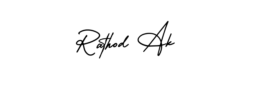 Rathod Ak stylish signature style. Best Handwritten Sign (AmerikaSignatureDemo-Regular) for my name. Handwritten Signature Collection Ideas for my name Rathod Ak. Rathod Ak signature style 3 images and pictures png