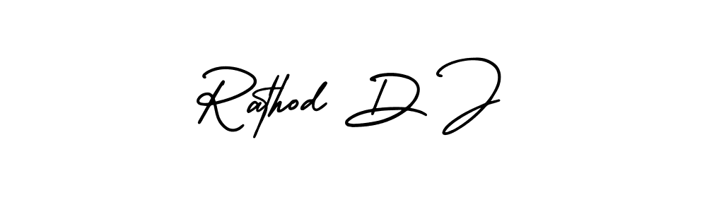 AmerikaSignatureDemo-Regular is a professional signature style that is perfect for those who want to add a touch of class to their signature. It is also a great choice for those who want to make their signature more unique. Get Rathod D J name to fancy signature for free. Rathod D J signature style 3 images and pictures png