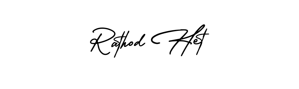 It looks lik you need a new signature style for name Rathod Het. Design unique handwritten (AmerikaSignatureDemo-Regular) signature with our free signature maker in just a few clicks. Rathod Het signature style 3 images and pictures png
