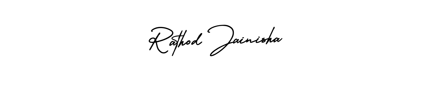 Use a signature maker to create a handwritten signature online. With this signature software, you can design (AmerikaSignatureDemo-Regular) your own signature for name Rathod Jainisha. Rathod Jainisha signature style 3 images and pictures png