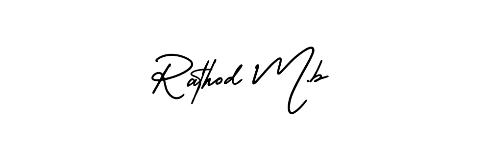 Create a beautiful signature design for name Rathod M.b. With this signature (AmerikaSignatureDemo-Regular) fonts, you can make a handwritten signature for free. Rathod M.b signature style 3 images and pictures png