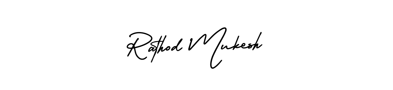 How to make Rathod Mukesh signature? AmerikaSignatureDemo-Regular is a professional autograph style. Create handwritten signature for Rathod Mukesh name. Rathod Mukesh signature style 3 images and pictures png