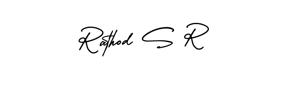 The best way (AmerikaSignatureDemo-Regular) to make a short signature is to pick only two or three words in your name. The name Rathod S R include a total of six letters. For converting this name. Rathod S R signature style 3 images and pictures png