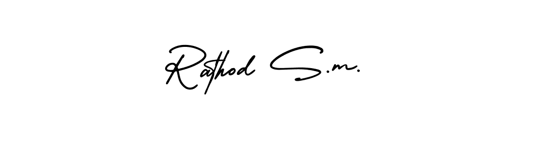 How to make Rathod S.m. name signature. Use AmerikaSignatureDemo-Regular style for creating short signs online. This is the latest handwritten sign. Rathod S.m. signature style 3 images and pictures png