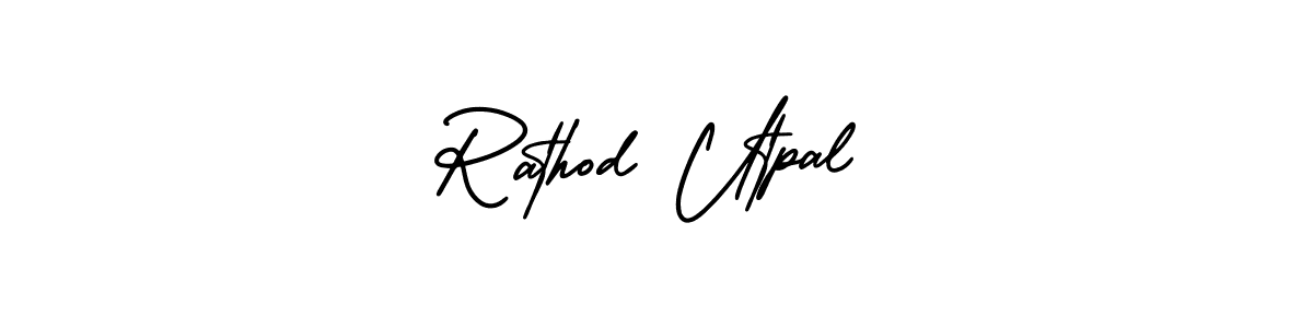 Similarly AmerikaSignatureDemo-Regular is the best handwritten signature design. Signature creator online .You can use it as an online autograph creator for name Rathod Utpal. Rathod Utpal signature style 3 images and pictures png