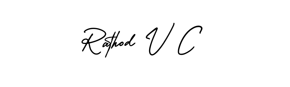It looks lik you need a new signature style for name Rathod V C. Design unique handwritten (AmerikaSignatureDemo-Regular) signature with our free signature maker in just a few clicks. Rathod V C signature style 3 images and pictures png