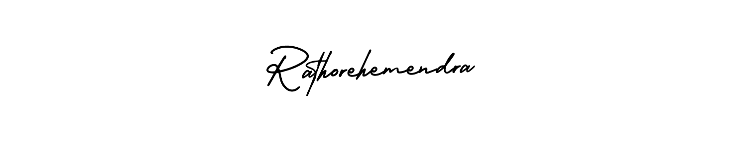 It looks lik you need a new signature style for name Rathorehemendra. Design unique handwritten (AmerikaSignatureDemo-Regular) signature with our free signature maker in just a few clicks. Rathorehemendra signature style 3 images and pictures png