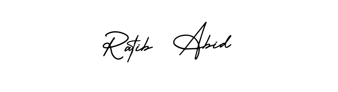 Use a signature maker to create a handwritten signature online. With this signature software, you can design (AmerikaSignatureDemo-Regular) your own signature for name Ratib  Abid. Ratib  Abid signature style 3 images and pictures png