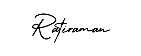 You should practise on your own different ways (AmerikaSignatureDemo-Regular) to write your name (Ratiraman) in signature. Don't let someone else do it for you. Ratiraman signature style 3 images and pictures png