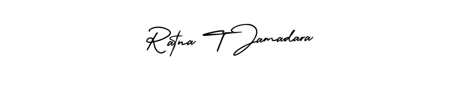 This is the best signature style for the Ratna T Jamadara name. Also you like these signature font (AmerikaSignatureDemo-Regular). Mix name signature. Ratna T Jamadara signature style 3 images and pictures png