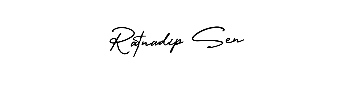 Use a signature maker to create a handwritten signature online. With this signature software, you can design (AmerikaSignatureDemo-Regular) your own signature for name Ratnadip Sen. Ratnadip Sen signature style 3 images and pictures png