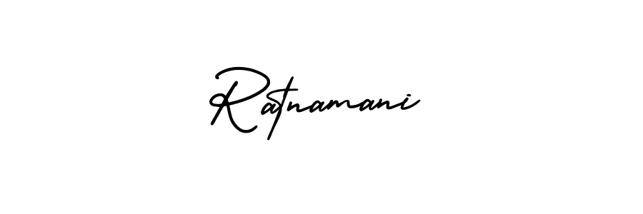 Ratnamani stylish signature style. Best Handwritten Sign (AmerikaSignatureDemo-Regular) for my name. Handwritten Signature Collection Ideas for my name Ratnamani. Ratnamani signature style 3 images and pictures png