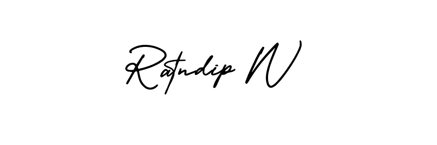 Use a signature maker to create a handwritten signature online. With this signature software, you can design (AmerikaSignatureDemo-Regular) your own signature for name Ratndip W. Ratndip W signature style 3 images and pictures png
