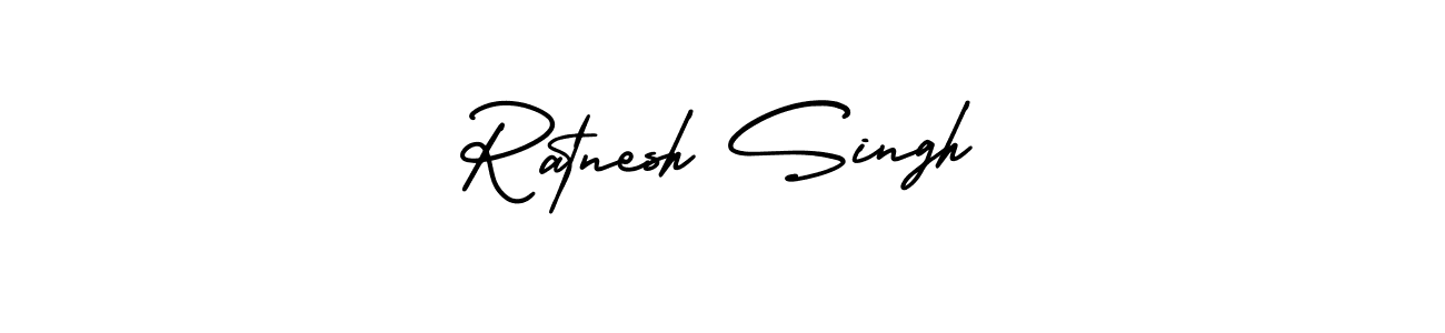 The best way (AmerikaSignatureDemo-Regular) to make a short signature is to pick only two or three words in your name. The name Ratnesh Singh include a total of six letters. For converting this name. Ratnesh Singh signature style 3 images and pictures png