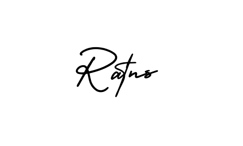 How to make Ratns name signature. Use AmerikaSignatureDemo-Regular style for creating short signs online. This is the latest handwritten sign. Ratns signature style 3 images and pictures png