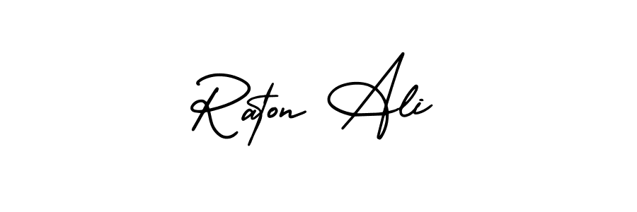 Create a beautiful signature design for name Raton Ali. With this signature (AmerikaSignatureDemo-Regular) fonts, you can make a handwritten signature for free. Raton Ali signature style 3 images and pictures png